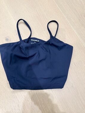 Adanola Navy Spaghetti-Strap Crop Camisole